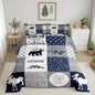 Bear Deer Comforter Set Hunting Camping Bedding Set for Kids Boys Girls Deer Antler Comforter Rustic Cabin Plaid Duvet Set 1 Comforter Set with 2 Pillowcases Full Size Boys