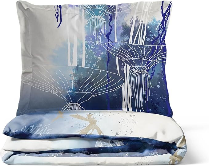 Jay Franco Duvet Cover Set with Sham & Pillowcase – Ultra-Soft Linen Feel Bedding for Room Decor, COVER ONLY Comforter NOT Included, Blue - Avatar, 3 Piece Full