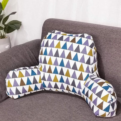 Bohemian Printed Reading Pillow with Support Arms Soft Bed Rest Pillows Back Support Cushion for Kids Reading Watching TV Sitting Up in Bed (20"×15"×8",Multicolor)