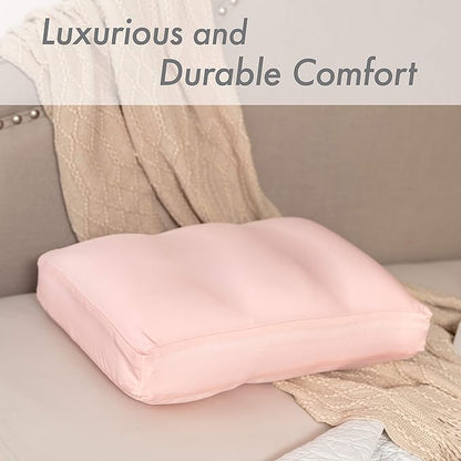 Cover Only for Premium Microbead Bed Pillow, Small Extra Smooth - Ultra Comfortable Sleep with Silk Like Anti Aging Cover 85% Spandex/ 15% Nylon Breathable, Cooling Cream Peach