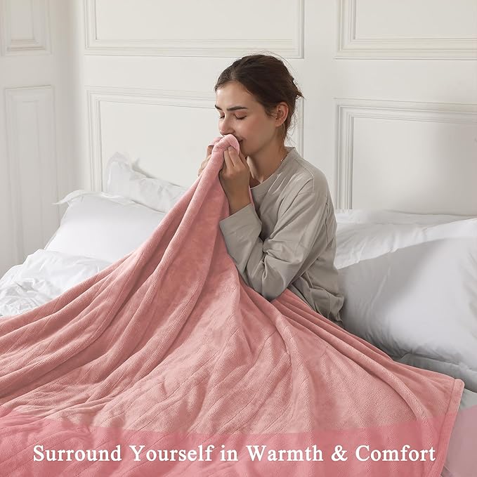 Electric Blanket Full Size, Super Soft Cozy Upgraded Flannel Heating Blanket with 6 Heating Levels & 1-10 Hours Auto Off, Fast Heating & Overheat Protection, 72" x 84", Candy Pink
