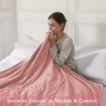 Electric Blanket Full Size, Super Soft Cozy Upgraded Flannel Heating Blanket with 6 Heating Levels & 1-10 Hours Auto Off, Fast Heating & Overheat Protection, 72" x 84", Candy Pink