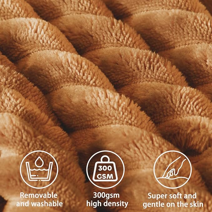Headboard Wedge Pillow + A Long Neck Roll Pillow Body Pillow，Large Headboard Pillow with Removable Cover (Brown, Twin：39x8x20 inches)