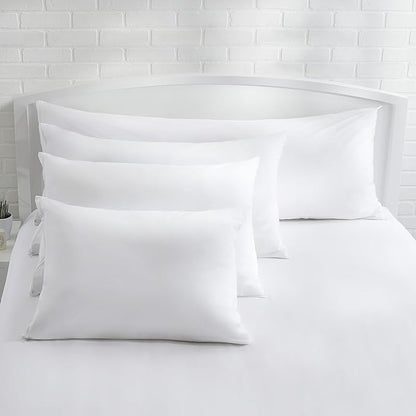 Amazon Basics Body Pillow Pillowcase with Zipper, 100% Cotton Hypoallergenic, Pillow Protector, White (55 x 21 Inches), Pillows Not Included