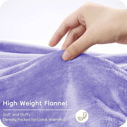 Electric Heated Blanket 84" x 90" Queen Size with Dual Control Warm Flannel Heated Blanket with 4 Heating Levels & 10 Hours Auto-Off, Fast Heating, Machine Washable, for Bedding -Light Purple