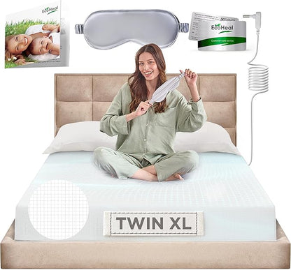 Earth Grounding Sheets Twin XL Size with 12% Silver Fiber & 4% Silk & 84% Cotton - White - SGS Quality Certified Grounded Well Bed Sheet - Conductive Fitted Sheet for Better Sleep