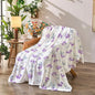 Floral Throw Blanket Birthday Gift for Women Mom Girls Purple Flowers Blanket Summer Wildflower Flannel Blanket Watercolor Printed Throw for Couch Sofa Bed Chair 50"x60"