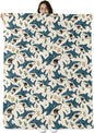 Shark Blanket Gifts for Boys Girls Kids, Ocean Sea Animal Warm Soft Flannel Throw Blankets for Travel, Sofa, Living Room, Bedroom Decor, 50x60 in