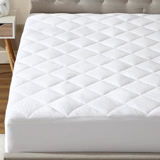 CirclesHome Twin XL Size Mattress Pad Pillow Top - Double Puff Fleece Top Down Alternative Mattress Protector -Soft, Comfortable, and Hypoallergenic - Stretches from 14-16 inches for Snug Fit