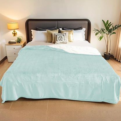 Electric Heated Blanket King Size - 90"x100", Soft Flannel Heating Blanket, 10 Heating Levels, 1-12 H Auto Shut Off, Breathable Warm and Washable for Bed, Mint Green