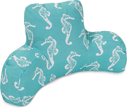 Majestic Home Goods Sea Horse Reading Pillow, Teal