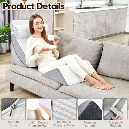 4pcs Wedge Pillow Set,Wedge Pillows for Back Pain Relief and Leg Pain,Wedge Pillow for Legs Swelling,Back Support, Post Surgery Recovery