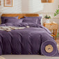 JELLYMONI Cotton Duvet Cover Cal King Size - Purple Comforter Cover with Button 100% Washed Cotton 3PCS Breathable Soft Solid Bedding Set Duvet Cover 104×98in & 2 Pillowcases (NO Comforter)