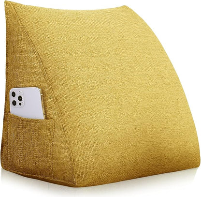 Wedge Pillow Headboard Reading Pillow Triangular Backrest Support Pillow for Sitting in Bed Positioning Support Pillow for Sofa Daybed Removable Cover