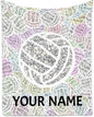 Personalized Volleyball Gifts with Name, Volleyball Blanket for Teen Girls, Custom Team Gift for Sport Lovers, Soft Plush Girls Throw Blankets Party Decorations for Couch Sofa, 40"x50"