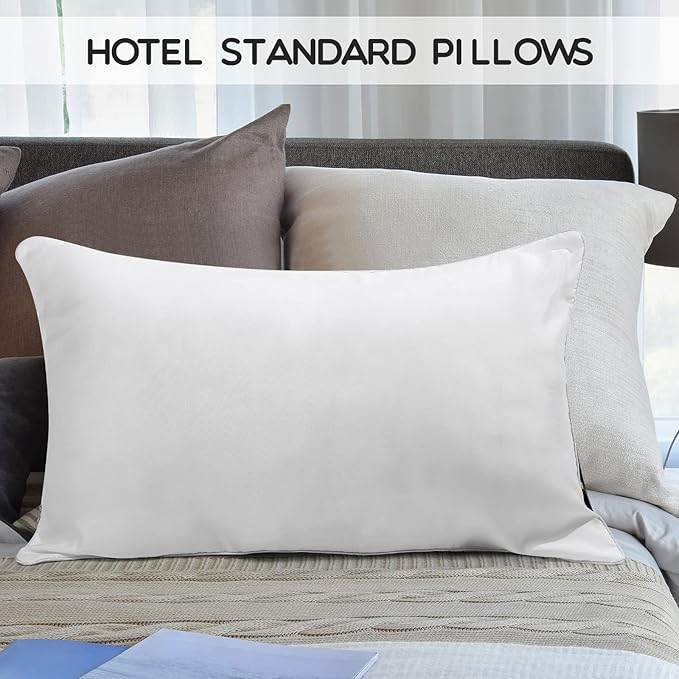 Macarrie 8 Pcs Queen Size Pillows for Sleeping Standard Size Bed Hotel Pillows Bulk for Stomach, Back and Side Sleepers Machine Washable (30 x 20 Inches)
