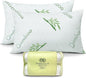 OMEO 2 Pack King Size Rayon Derived from Bamboo Pillow for Sleeping Shredded Memory Foam Bed Pillows for Side, Back and Stomach Sleepers, Soft, Cooling, Adjustable and Washable Cover 20" x 36"