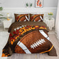 Kids Comforter Set Rugby Printed Pattern Bedding Set with 1 Comforter and 2 Pillowcases for Girls Boys Bedroom All Season(Rugby03 Queen)