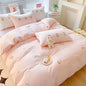 MorroMorn Twin Duvet Cover Cotton, 3D Embroidery Twin Bedding Sets Pink Bed Set, Fluffy Chenille Embroidered Comforter Covers Soft Sweat-Absorbing for Girls Kids Teen (Flowers Pink, Twin/Twin XL)