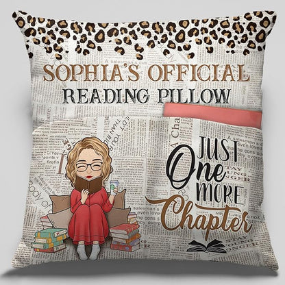 Pawfect House Just A Girl Who Loves Books, Personalized Pocket Pillow (Insert Included), Book Lover Gifts for Women, Bookworms, Christmas Birthday Gifts for Book Lovers, Best Friends, Besties