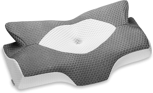 Elviros Cervical Memory Foam Pillowcase (No Filler) (Dark Grey)