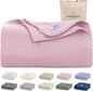 Cloud Scape Linen 100% Cotton Blanket King Size for Bed – Heavy & Soft, All Season, Winter Layering Blanket, Herringbone Weave, Best Gift for Christmas, fits Up to Cal King, 92x108, Seashell Pink