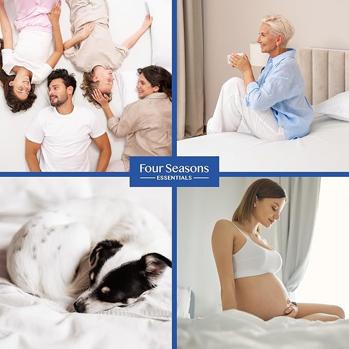 Full Extra Long (XL) Mattress Protector Zippered Waterproof Encasement Hypoallergenic Premium Quality Cover Protects Against Dust Allergies White