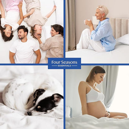 Full Extra Long (XL) Mattress Protector Zippered Waterproof Encasement Hypoallergenic Premium Quality Cover Protects Against Dust Allergies White