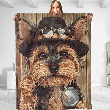 Yorkshire Terrier Blanket - Plush, Soft, Comfy, Lightweight, Warm, Fuzzy, Cozy Flannel Throw Blanket Perfect for Couch, Travel, Bed, Office, Outdoor - 60in×80in(color44)