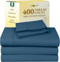 California Design Den Split King Sheets Sets for Adjustable Bed - Soft 100% Cotton Sheets, 400 Thread Count Sateen, Deep Pockets, Durable Bedding - Peacock Blue