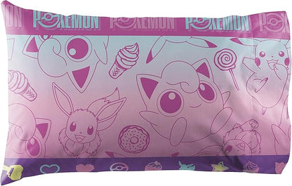 Northwest Pokemon Twin Sized Bed in a Bag Set, Piachu and Eevee, Anime Bedding for Kids Boys Girls, Light and Sweet