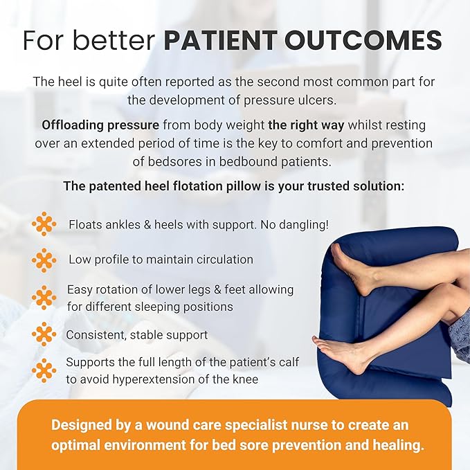 Bedsore Rescue Foot Bed Heel Flotation Protection Cushion | Support Feet, Ankles and Legs | Heel Protectors for Pressure Sores | Pressure Pads for Bed Sore | Elevated Foot Pillow for Sleeping