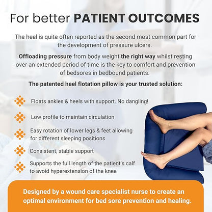 Bedsore Rescue Foot Bed Heel Flotation Protection Cushion | Support Feet, Ankles and Legs | Heel Protectors for Pressure Sores | Pressure Pads for Bed Sore | Elevated Foot Pillow for Sleeping