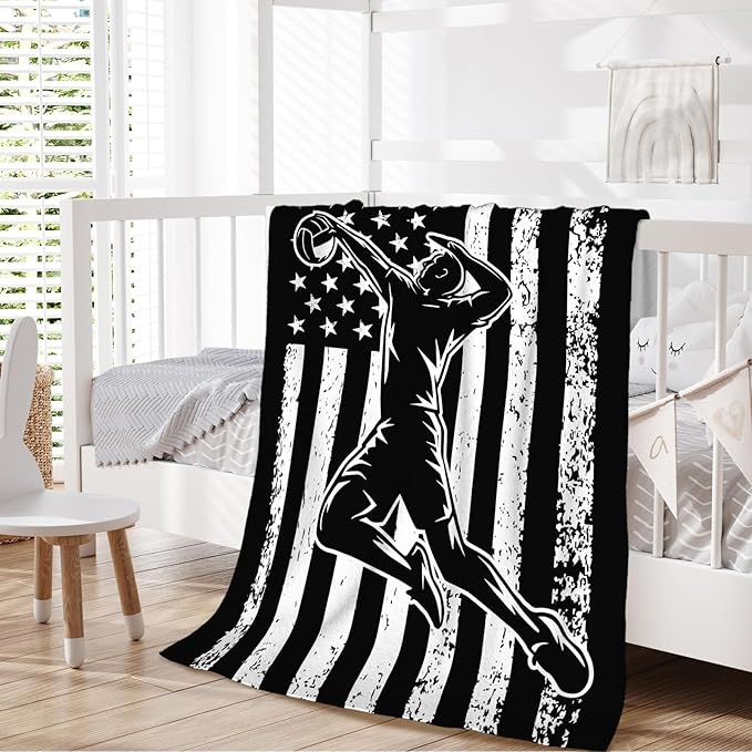 Boys Blanket Volleyball Stuff Gifts Ideas for Kids Teens 8-12, 60x50 Inches Plush Comfy Soft Sports Throws for Couch Bed Home Decorations