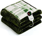 Heated Electric Blanket Twin Size - 62"x84" Flannel Heating Blanket with 10 Heating Levels & 5 Time Settings Over-Heat Protection, Winter Warmer for Adults with ETL Certification（Green）