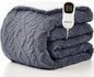 Heated Electric Blanket Twin Size-62"x84" Heating Blanket with 10 Heating Levels & 5 Time Settings Over-Heat Protection，Winter Warmer for Adults with ETL Certification（Grey）