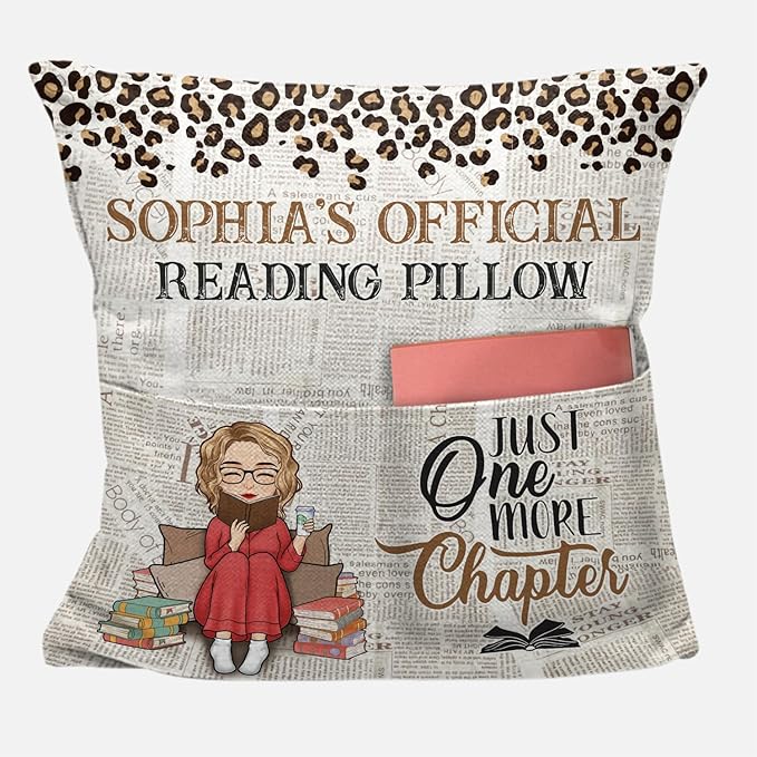 Pawfect House Just A Girl Who Loves Books, Personalized Pocket Pillow (Insert Included), Book Lover Gifts for Women, Bookworms, Christmas Birthday Gifts for Book Lovers, Best Friends, Besties
