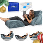 Lunix 6pcs Orthopedic Bed Wedge Pillow Set, Post Surgery Memory Foam for Back, Neck, and Leg Pain Relief, Adjustable Sitting Pillow for Sleeping, Acid Reflux and GERD, Hot Cold Pack, Navy