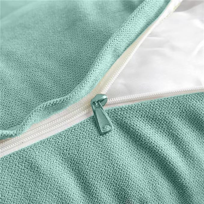 Triangular Reading Bed Rest Pillow Large Bolster Cushion Headboard Backrest Wedge Pillow with Two Detachable Roll Pillows for Neck & Lumbar Support (Turquoise, King: 77 x 8 x20 inches)