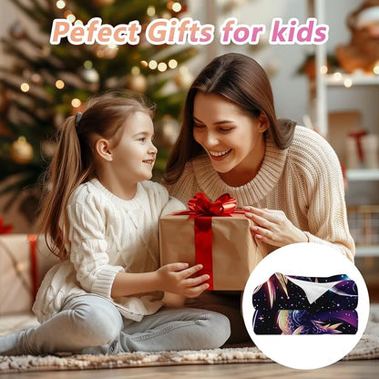 GNEW Cute Galaxy Dragon Throw Blanket, Kawaii Dragon Gifts for Kids, Sparkle Galaxy Starry Stars Animal Print Blanket, Blue Purple Pink Black, 80"x60"