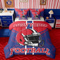 Feelyou Football Comforter Set with Sheets 7 Piece King Size Ball Games Bed in a Bag Kids Boys Girls Rugby Bedding Set City of Footballs Bedroom Decor Rugby Sports