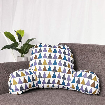 Bohemian Printed Reading Pillow with Support Arms Soft Bed Rest Pillows Back Support Cushion for Kids Reading Watching TV Sitting Up in Bed (20"×15"×8",Multicolor)