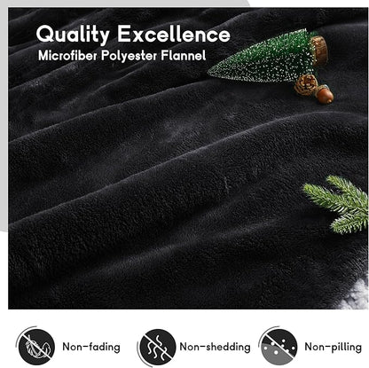 Heated Blanket Electric Throw 50''x60'', 3 Hour Auto Shut-Off 5 Heating Levels Small Warm Soft Flannel Electric Blanket Machine Washable - Black