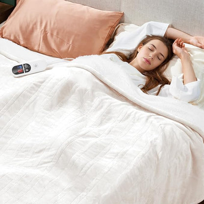 Electric Blanket Heated Twin Size, Ultra-Soft 62" x84" Heating Blankets, Fast, Even & Efficient Heating, 1-12 Hours Auto-Off and 6 Heatin Settings, UL Listed for Safety, Warm Gift for Grandma