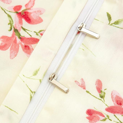 Jane yre Floral Duvet Cover Twin 3 Pieces Bedding Set Brushed Microfiber Twin Garden Style Flower Pattern Flower Twin Duvet Cover, with Zipper Closure, Luxury Soft Breathable Comfy