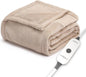 Sunbeam Electric Throw Royal Luxe Microplush Heated Blanket, 4 Heat Settings, 4-Hour Auto Shut-Off, Fast Heating, Warm and Cozy, Peyote Color, 50" x 60"