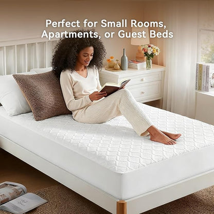 Twin Size Heated Mattress Pad – Electric Mattresses Warmer with Auto Shut-Off, Machine Washable Soft Pads, Adjustable Heat Settings for Dorm Room & Cozy Sleep