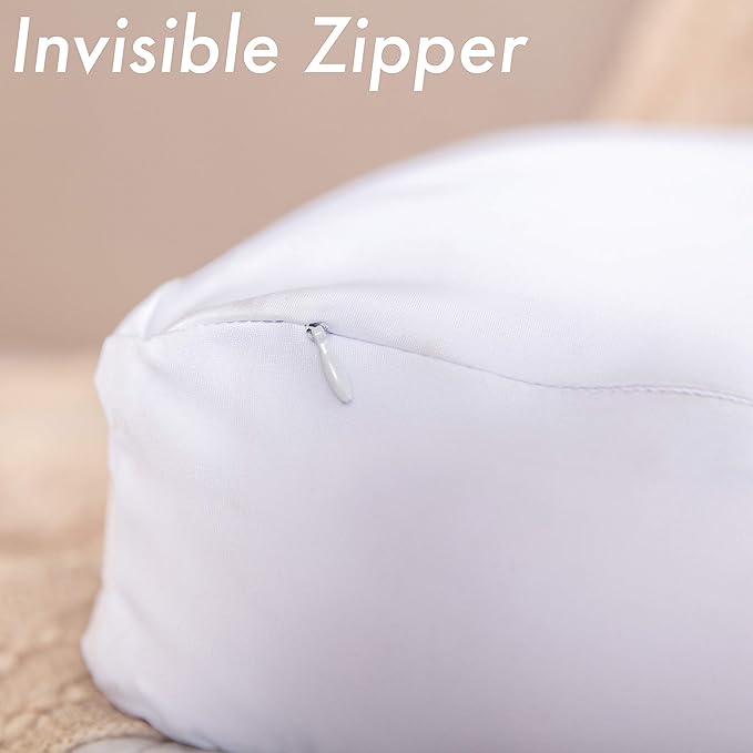 PILLOWY Premium Microbead Bed Pillow, Medium Extra Fluffy But Supportive - Ultra Comfortable Sleep with Silk Like Anti Aging Cover 85% Spandex/ 15% Nylon Breathable, Cooling White