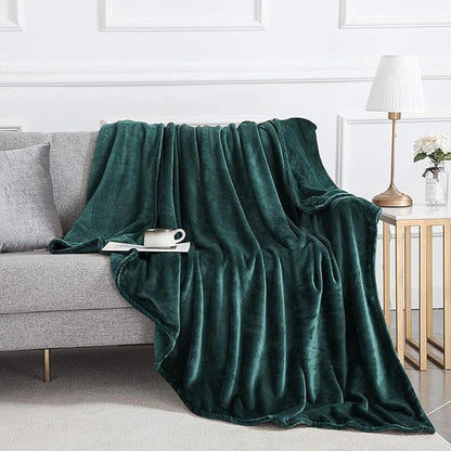 IR Imperial Rooms Fleece Blanket 12 Pack Twin Size 60 x 80 Inches - Super Soft Fluffy Throw Blanket for Sofa and Bed - Warm and Cozy Lightweight 400 GSM Microfiber Bed Throws Blankets (Twin, Emerald)