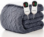 Heated Electric Blanket King Size-100"x90" Heating Blanket with 10 Heating Levels & 5 Time Settings Over-Heat Protection，Winter Warmer for Adults with ETL Certification（Grey）